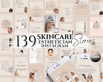 Esthetician Template Skincare Template Aesthetician Instagram Post Stories Ig Story Beauty Instagram Animated Skin care Content Facial Posts