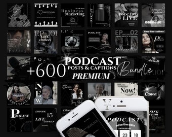 Podcast Template Podcast Instagram Template Podcast Cover Podcast Flyer Canva Template Launch Kit Ig Episode Minimal Podcast Media Kit Story