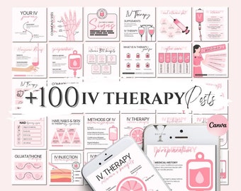 IV Therapy Template Instagram IV Hydration Social Media Template Iv Drip Iv Infusion Therapy Template Iv Vitamin C Therapy Iv Nurse Injector