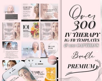 Modello per terapia IV Flebo IV Instagram Modello per social media Idratazione IV Modello per terapia per infusione IV Terapia con vitamina C Iv Iniettore per infermiere
