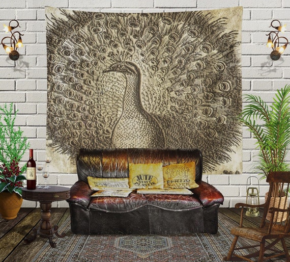 Peacock Tapestry Mandala Tapestry Cottagecore Tapestry Medieval Decor Vintage Wall Hanging Aesthetic Tapestry Realistic Animal Art Etsy