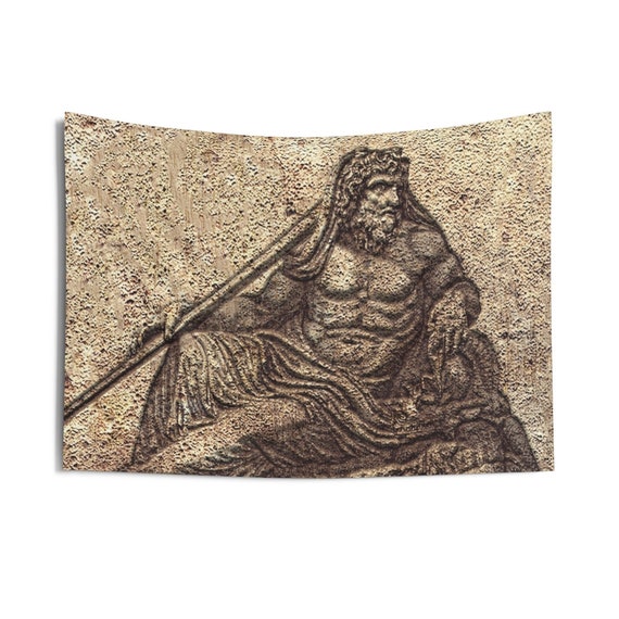 Poseidon Tapestry, Greek God Tapestry, Antique Tapestry Wall Hanging, Greek  Mythology Gift, Vintage Greek Tapestry, Saint Tapestry 