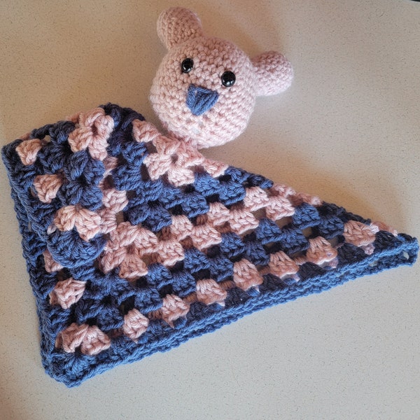 Animal Lovie, Baby Blanket, Stuffed Animal, Stuffed Lovie, Bear Lovie, Lovie, Crochet Lovie, Crochet Animal Lovie, Crochet Baby Blanket