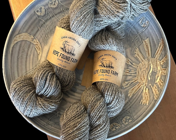 Hope Found Farm Natural and Soft  Silver Gray Angora Mohair Merino Blend Yarn