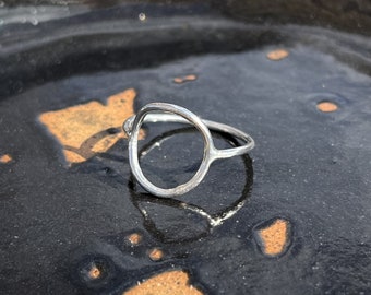 Handmade Sterling Silver Open Circle Ring, Karma Ring