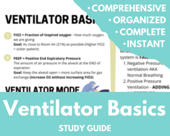 Ventilator Cheat Sheet Instant PDF Printable Guide Med - Etsy