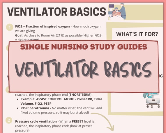 Ventilator Cheat Sheet Nurse Study Note Guide NCLEX Prep | Etsy
