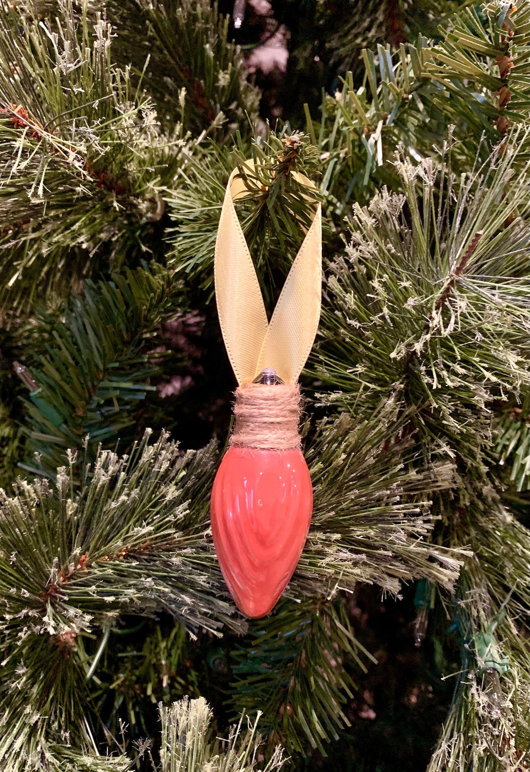 Red Vintage Christmas Light Bulb Ornaments Set of 9 Etsy