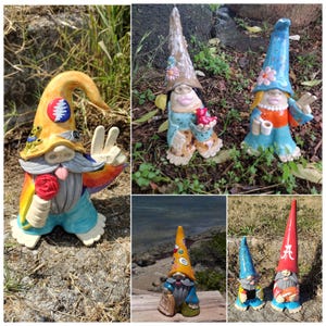 Ceramiczna dekoracja w kształcie krasnala ogrodowego (hipisowska, grzybowa, personalizowana) Custom