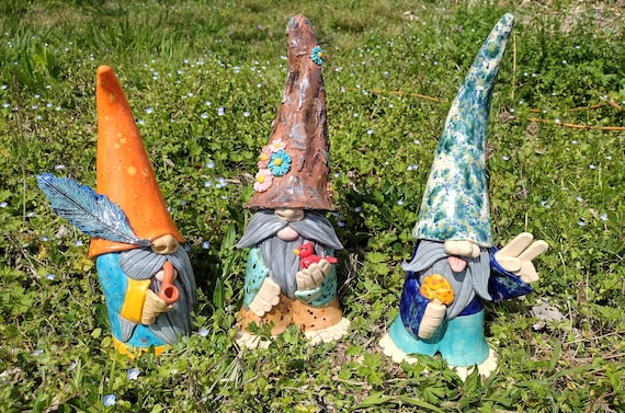 Garden Gnome Handmade Ceramic Decor (hippie, Mushroom