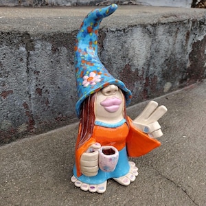 Chilling with coffee Female Gnome