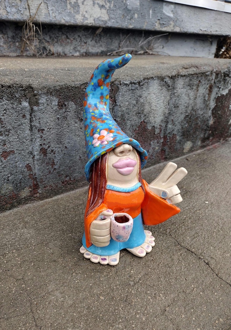 Chilling with coffee Female Gnome