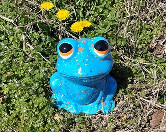 Colorful Frog Ceramic Garden Lawn Decoration