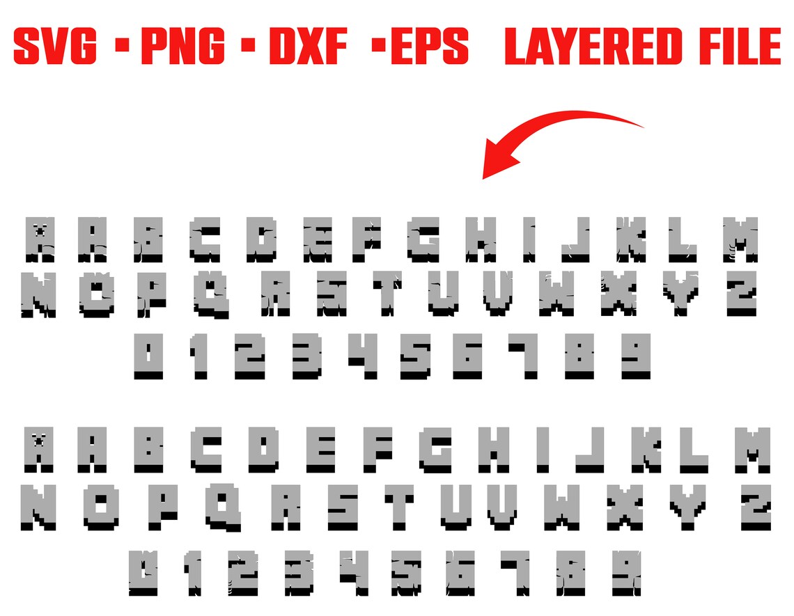 Gamer Svg Letters Layered Cricut Logo Personalized Gamer Font Etsy