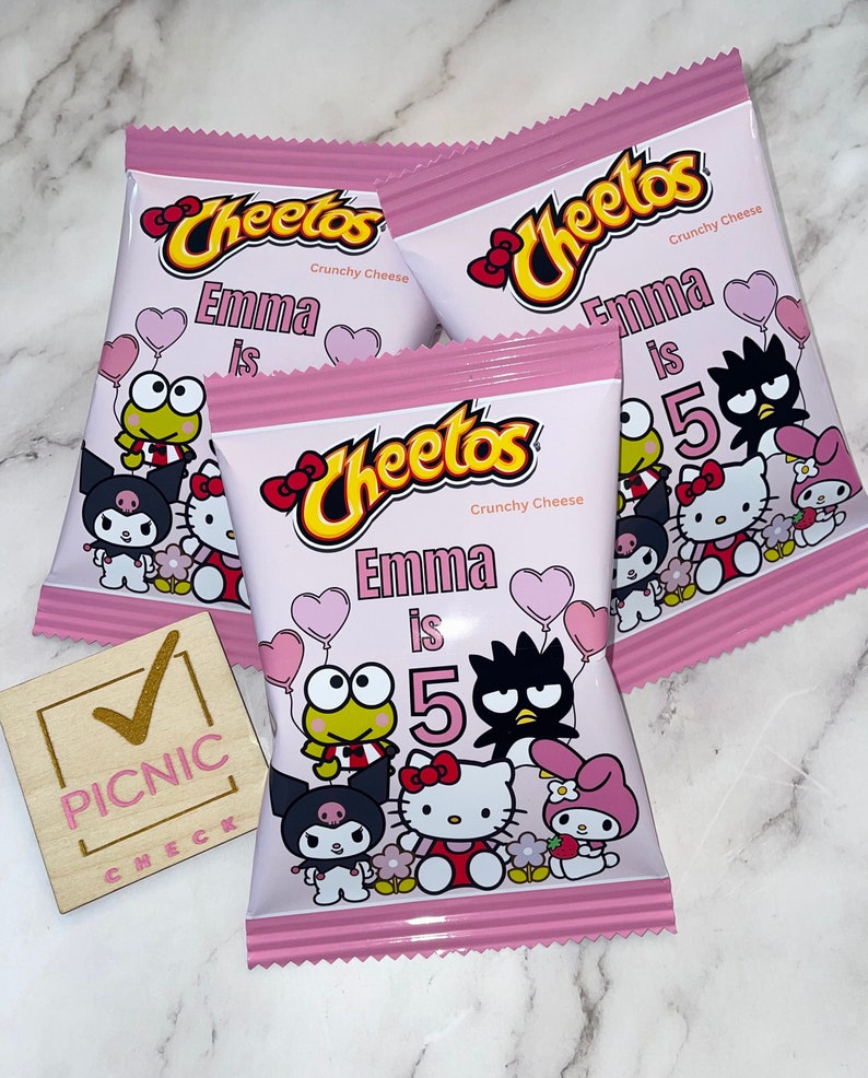 Filled Customized Kitty Chip Bags/ Kitty Chip Bags/ Kitty Kawaii / Sanrio/ Kawaii Etsy