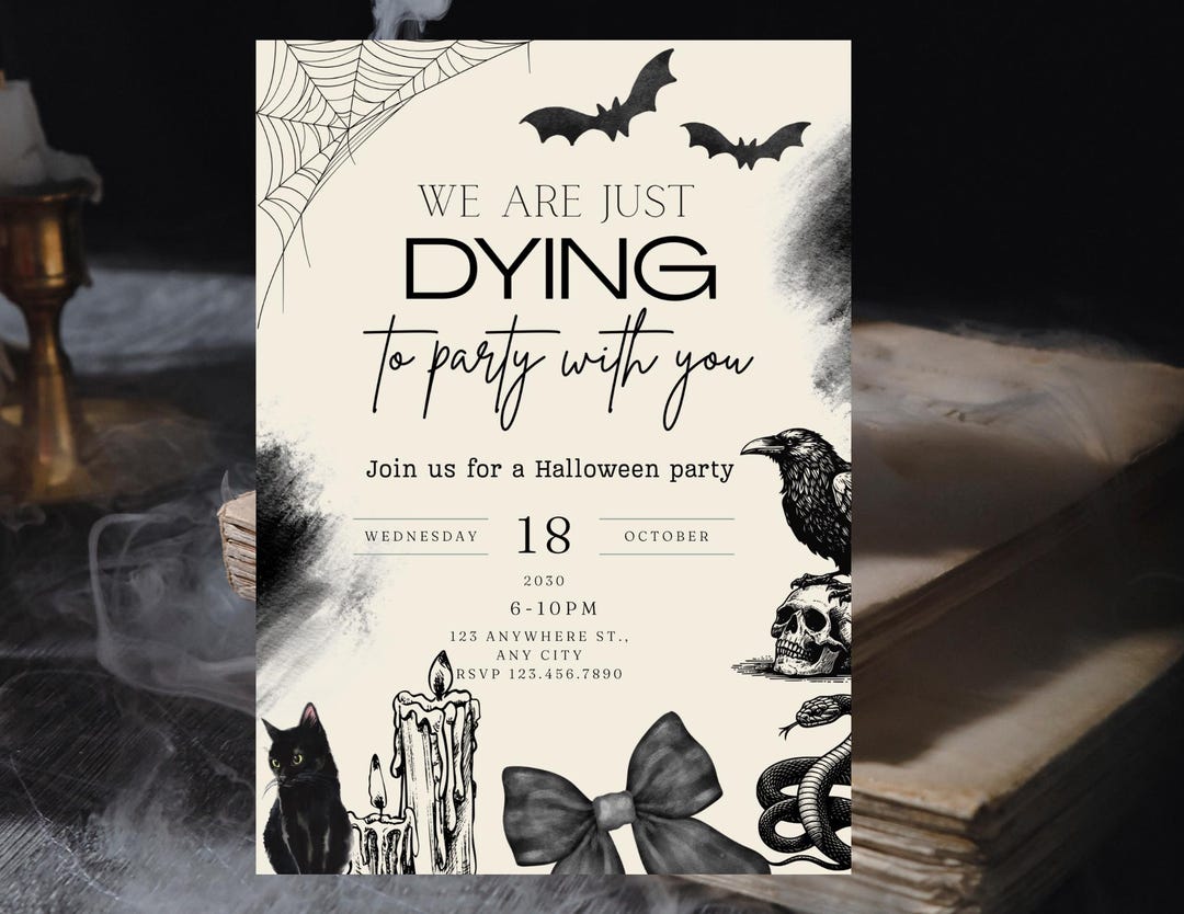 EDITABLE Halloween Party, Halloween Invitations, Scary Spooky Party ...