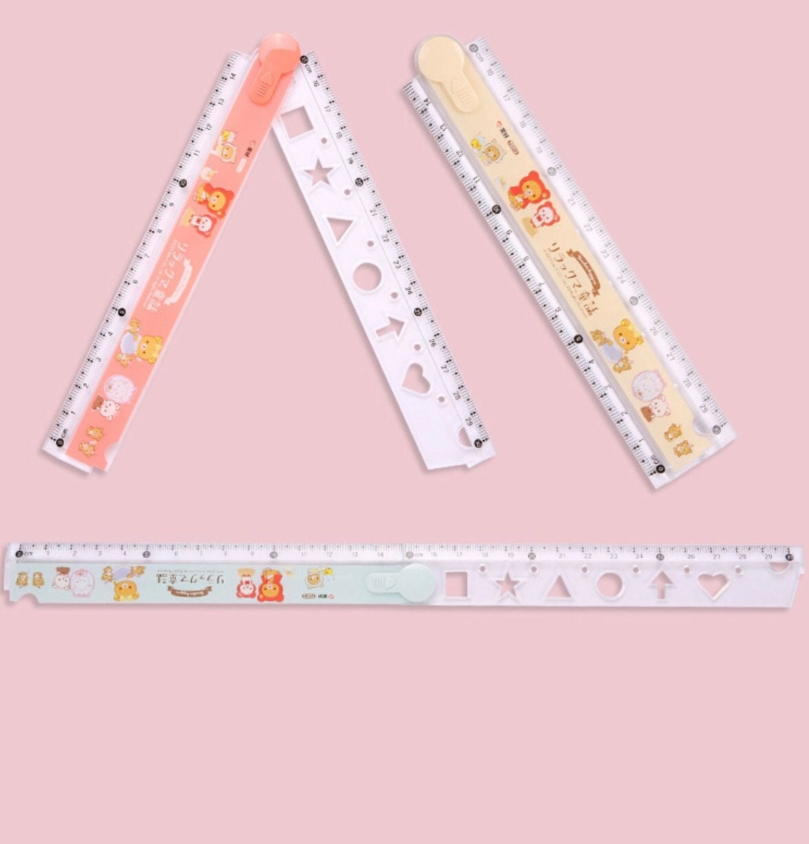 1 Pcs Cute Ruler Acrylic Ruler Peach Sakura Straight Ruler Small Ruler  Centimeter Measuring Ruler Journal Ruler