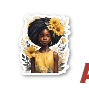 Black Girl Stickers, Melanin Vinyl Sticker, Stickers for Black Women ...