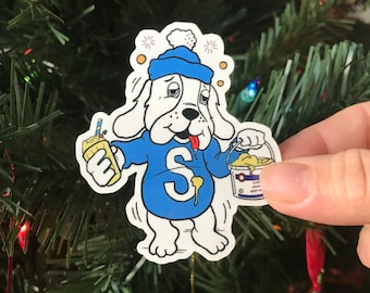 Sloshed Puppie - Parodia navideña de Slush Puppie Newfoundland Pegatina