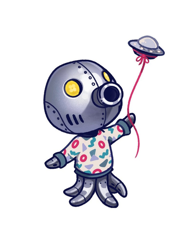 Animal Crossing ACNH Villager Cephalobot Glossy Sticker Etsy