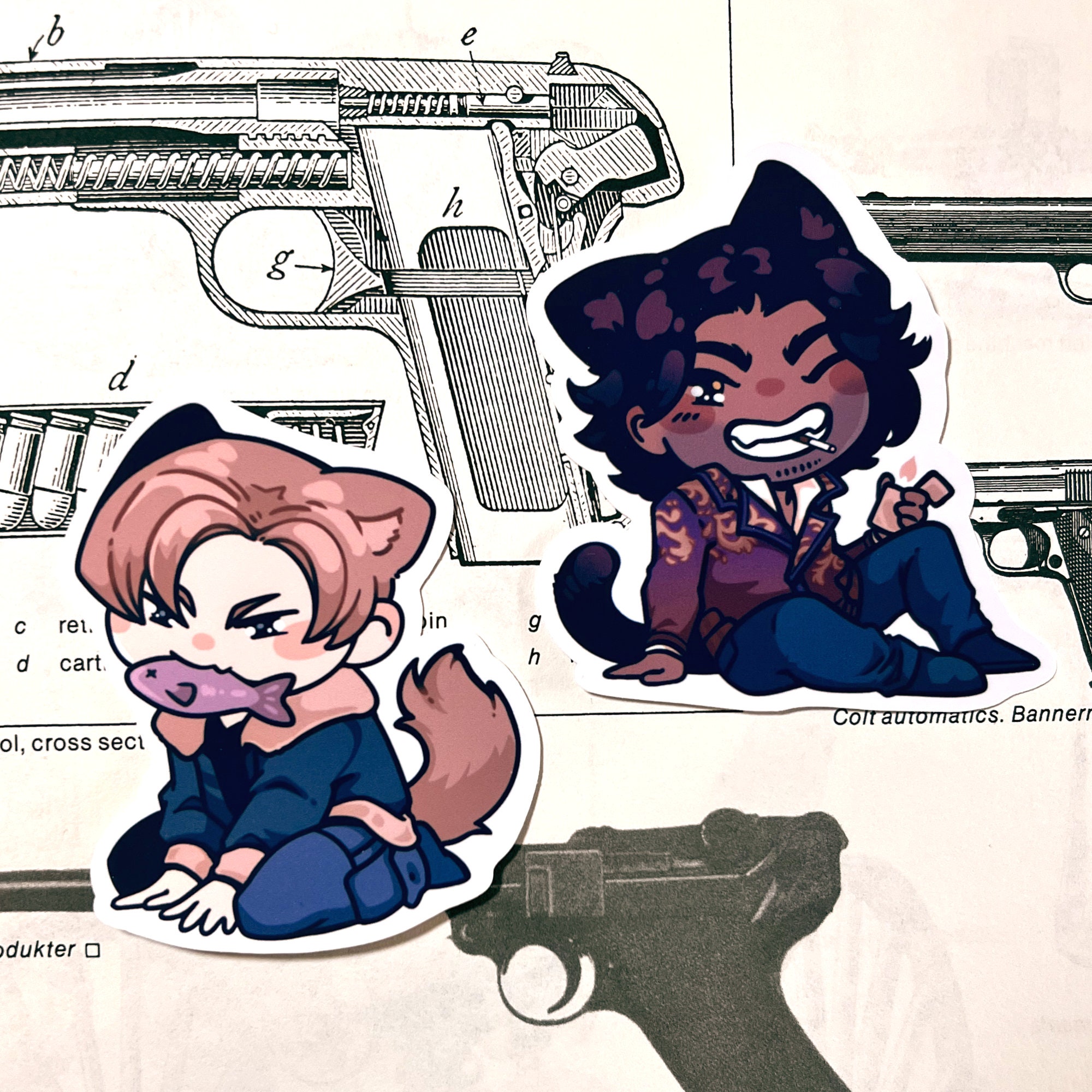 Catboy Leon and Luis Stickers | Glossy Vinyl | Great for Pet Lovers! - Etsy
