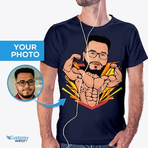 Benutzerdefinierte Bodypainting Shirts, Bodybuilder Geschenk, Fitnessstudio T-Shirt, Muskelshirt, Gymnastik Geschenke, Karikatur T-Shirt für große Muskeln, lustiges Shirt für Männer