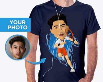 Camiseta personalizada de tenista, regalo con foto personalizada