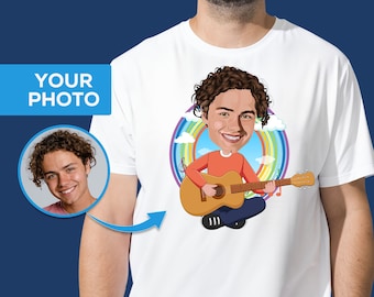 Camiseta personalizada para guitarristas, regalo con foto personalizada