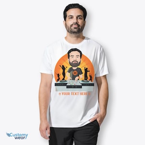 Custom rock musician DJ tshirt for male - Techno audio music controller long sleeve apparel - Sound console disco performer dress for dad