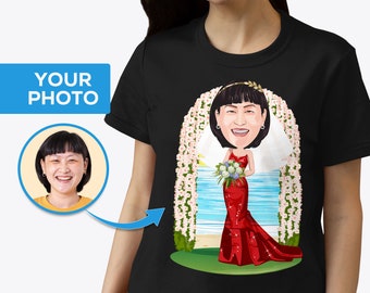 Camiseta personalizada con retrato de la novia / Regalo de boda personalizado