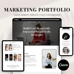 Canva Website Template: Social Media Manager Portfolio (Digital Download)