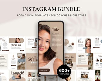 Instagramバンドル：コーチとコース作成者向けの600以上のCanvaテンプレート