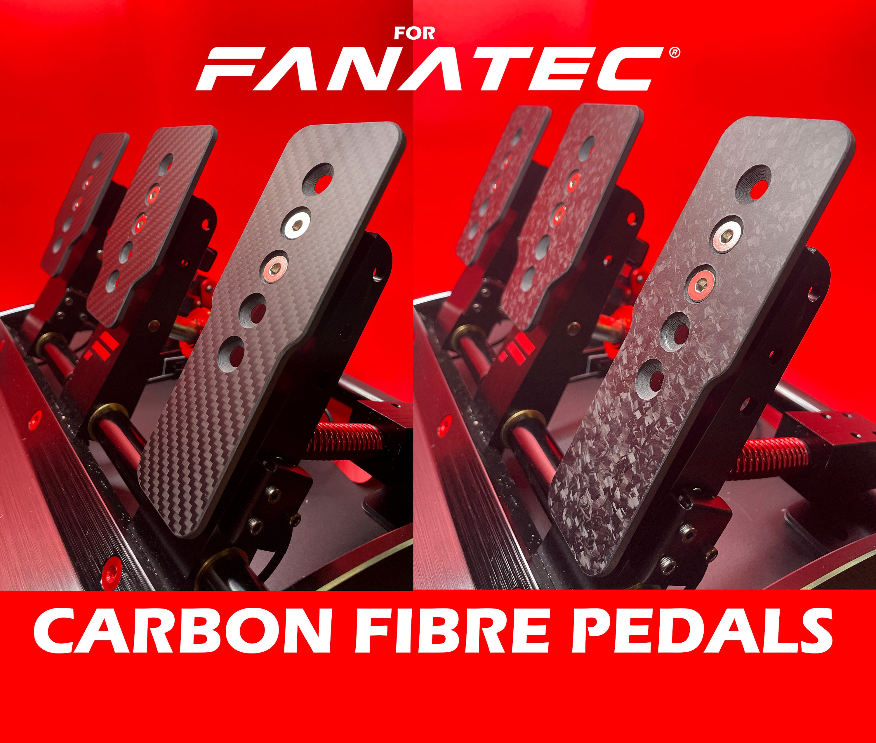 Fanatec CSL Real Carbon Fibre Pedal Plates / Tuning Kit / Moza SR