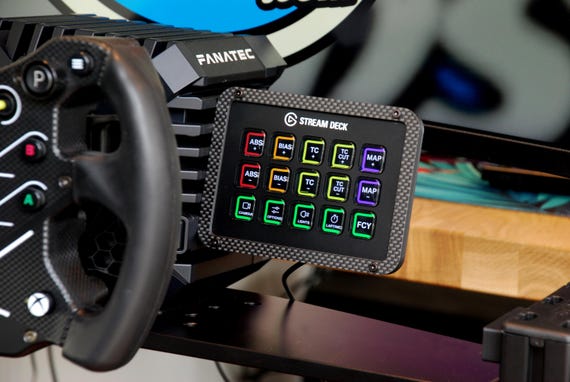 Stream Deck Mount for Fanatec Direct Drive Bases Clubsport, Clubsport+, DD1, DD2, CSL DD & Gran Turismo DD Pro Wheelbase