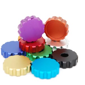 Perillas codificadoras de pulgar de aluminio anodizadas mecanizadas por CNC estilo ST