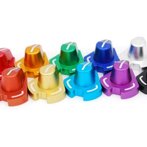 Manopole encoder in alluminio lavorate a CNC, anodizzate, stile F