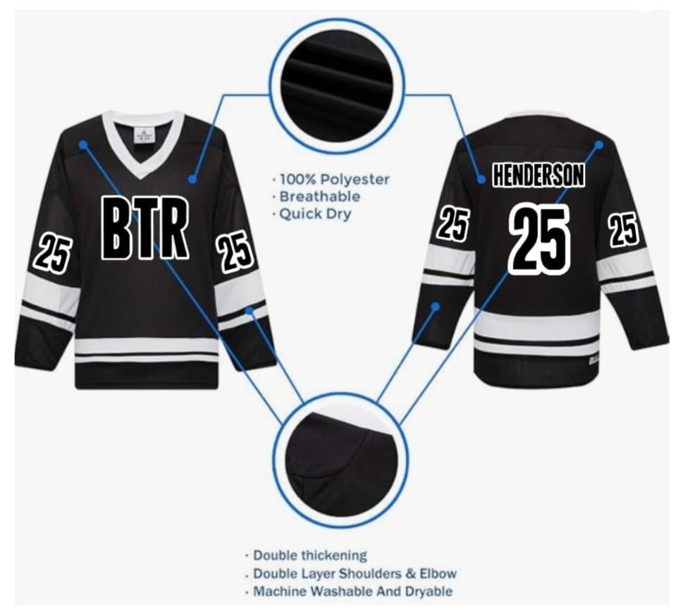 Big Time Rush - inspired BTR Hockey Jersey