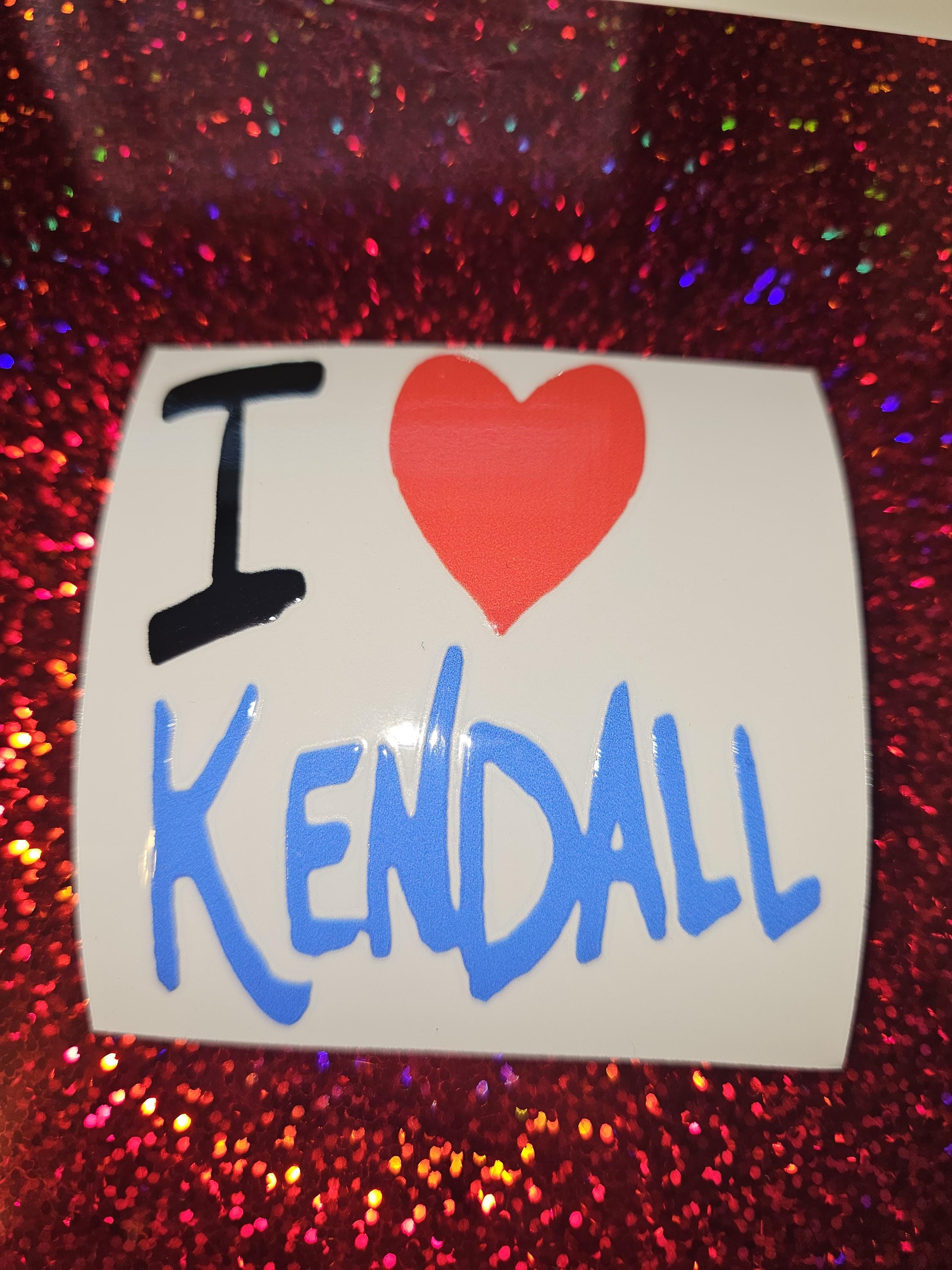 BTR - Big Time Rush Inspired  - I love Kendall 3 inch UV printed Decal for hard surfaces - car, laptop, cup/mug, phone case - Free Shipping
