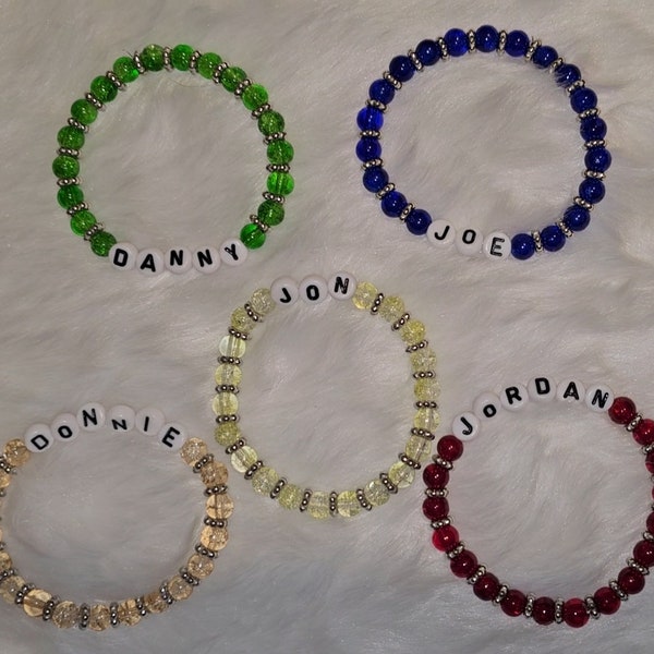 NKOTB inspired cracked glass bead bracelet