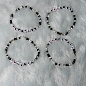 Big Time Rush BTR inspired  i love name seed bead bracelet