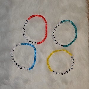 Big Time Rush BTR inspired crazy 4 name seed bead bracelet