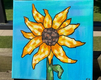 Abstract original sunflower painting