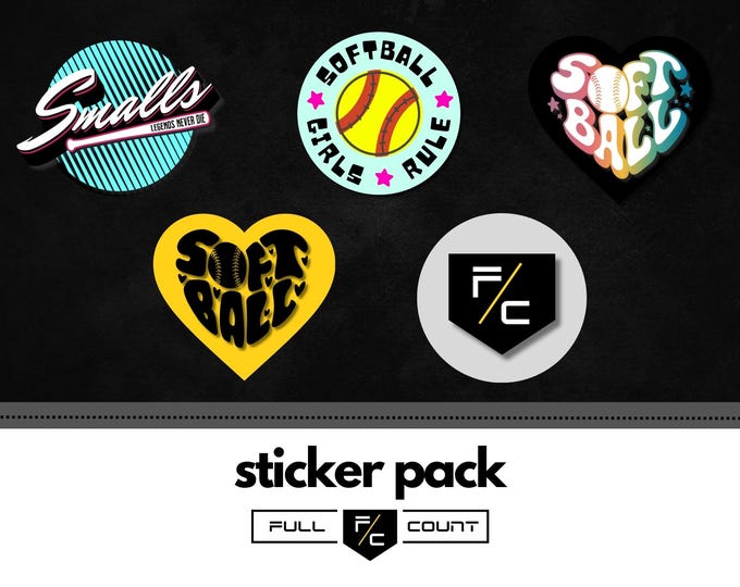 Assorted Softball Sticker Pack - v.1