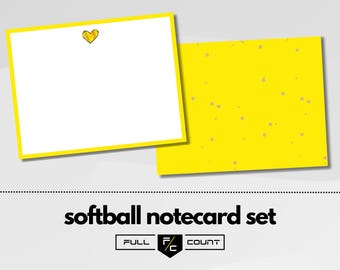Softball Heart Notecard Set