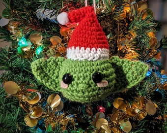 Grogu the Child Inspired Crochet Ornament