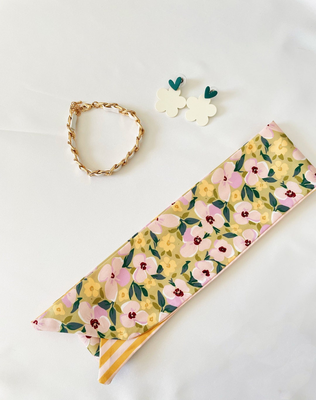 Bag Handle Scarf Skinny Scarf Bag Accessories Bandana Etsy