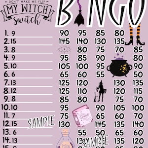 150 Wta bingo board