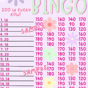 200 Bingo Board *40 profit for host*