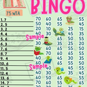 75 WTA Bingo Board