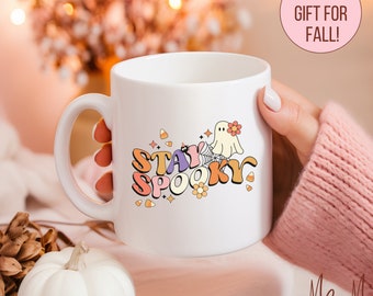 Stay Spooky Halloween Mug | Retro Ghost Coffee Cup
